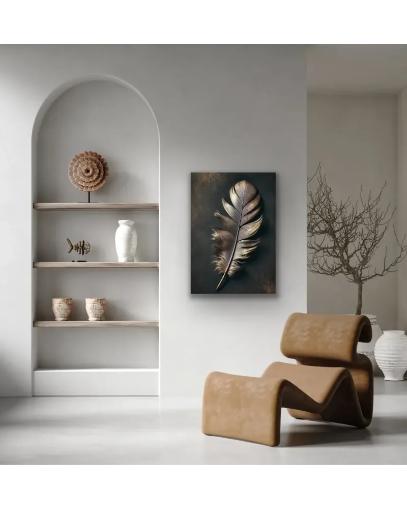 Bronz Tüy Desenli Kanvas Tablo 70x100cm