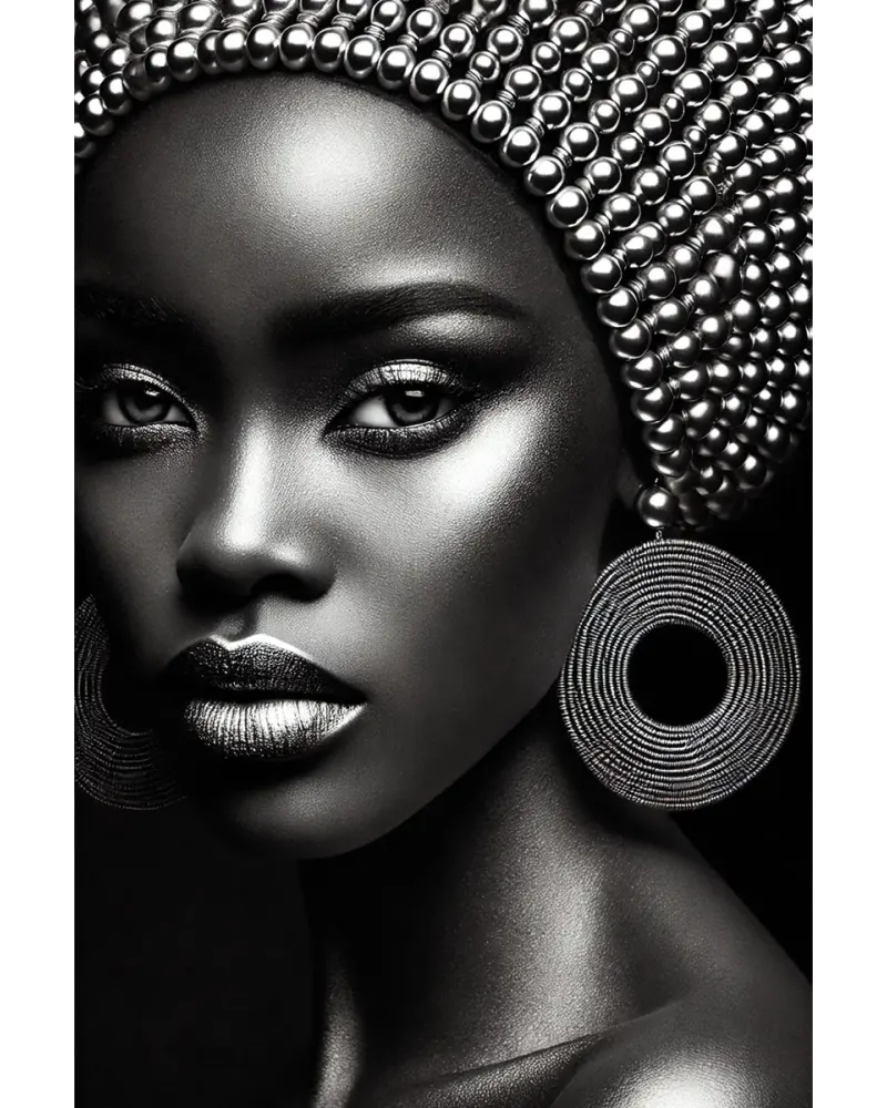 Afrikalı Siyahi Kadın Kanvas Tablo 70x100 cm