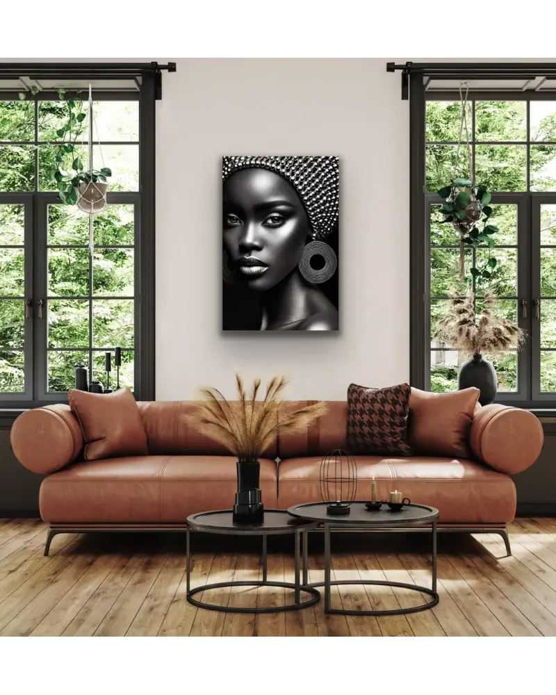 Afrikalı Siyahi Kadın Kanvas Tablo 70x100 cm