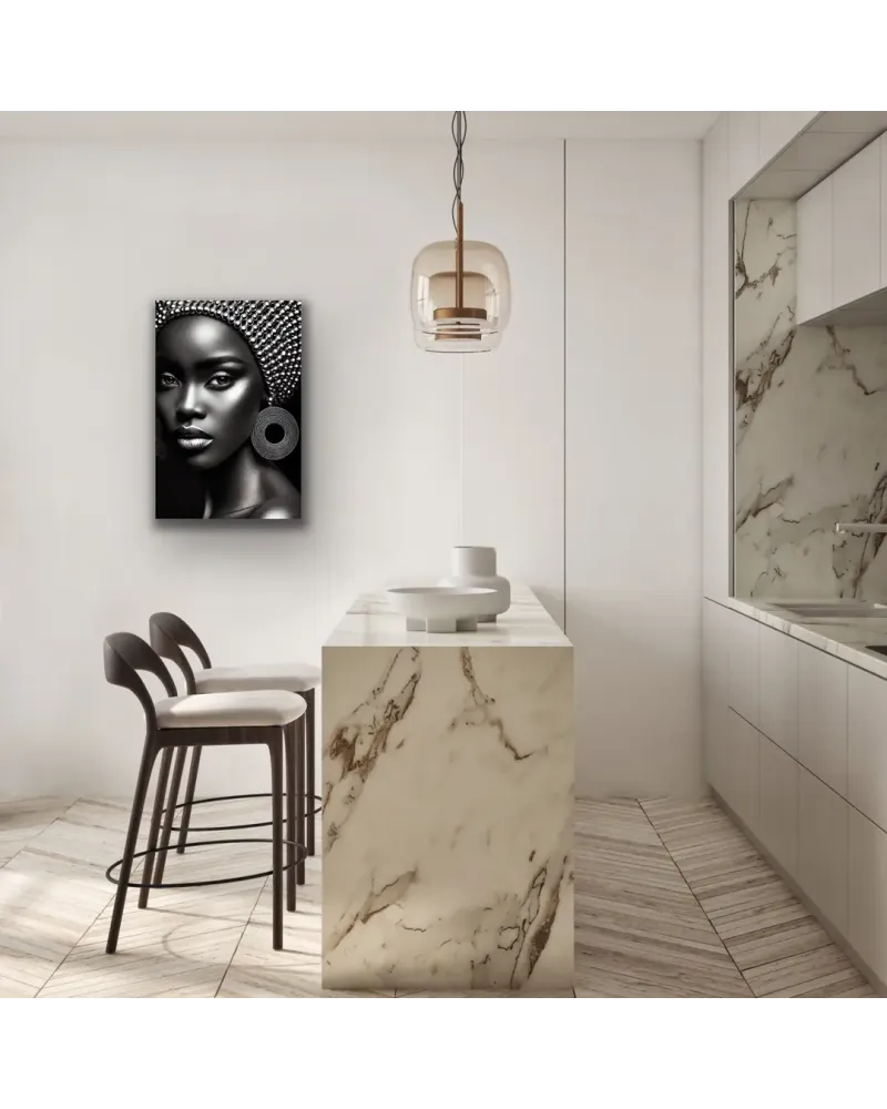 Afrikalı Siyahi Kadın Kanvas Tablo 70x100 cm