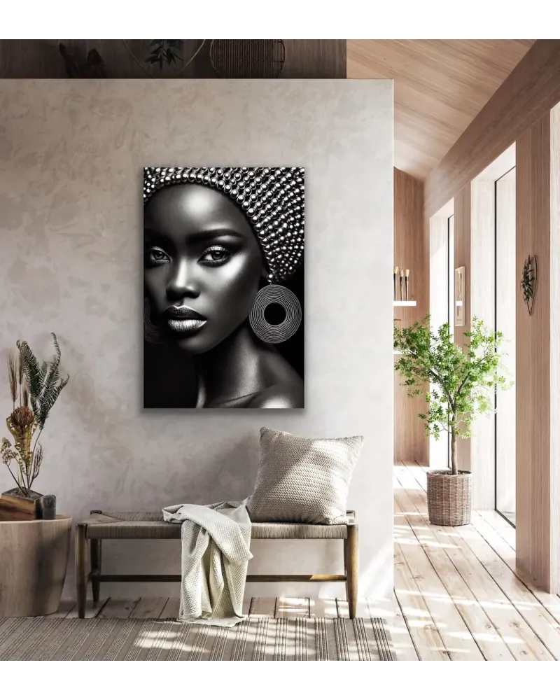 Afrikalı Siyahi Kadın Kanvas Tablo 70x100 cm