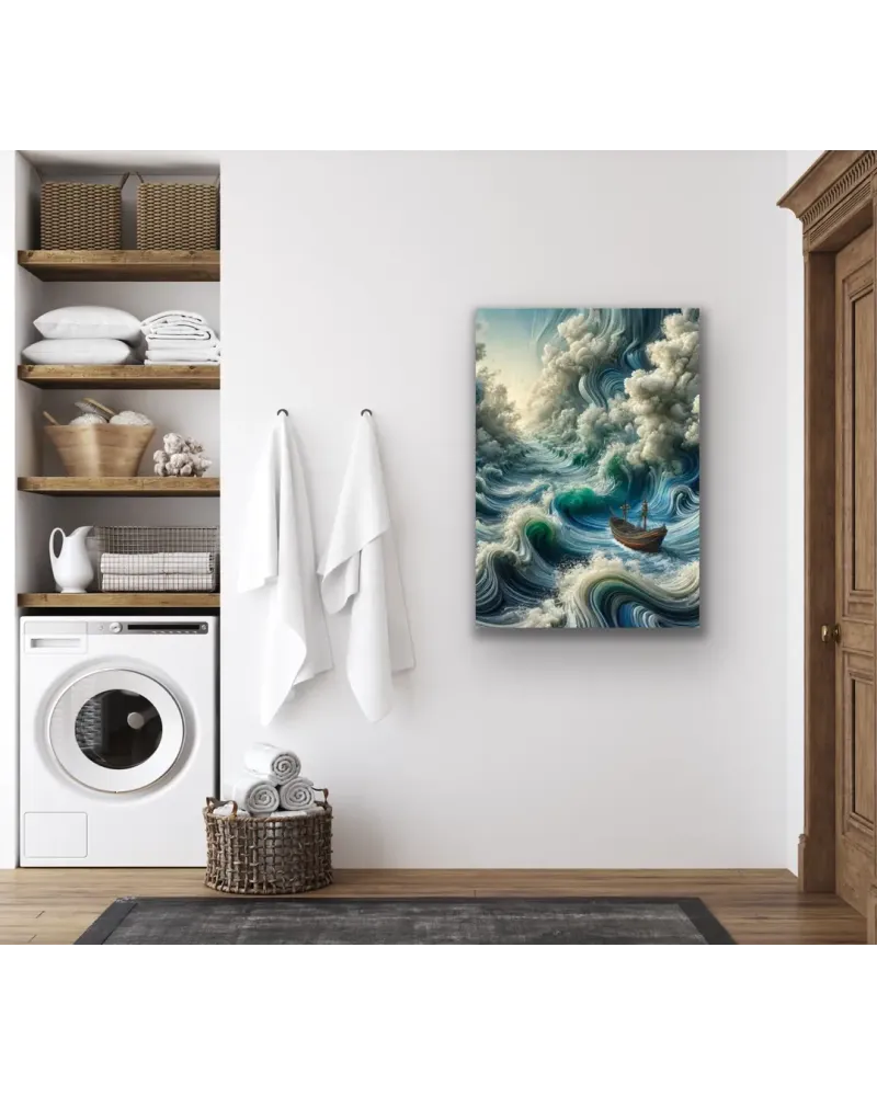 Okyanustaki Yalnız Gemi Kanvas Tablo 70x100cm