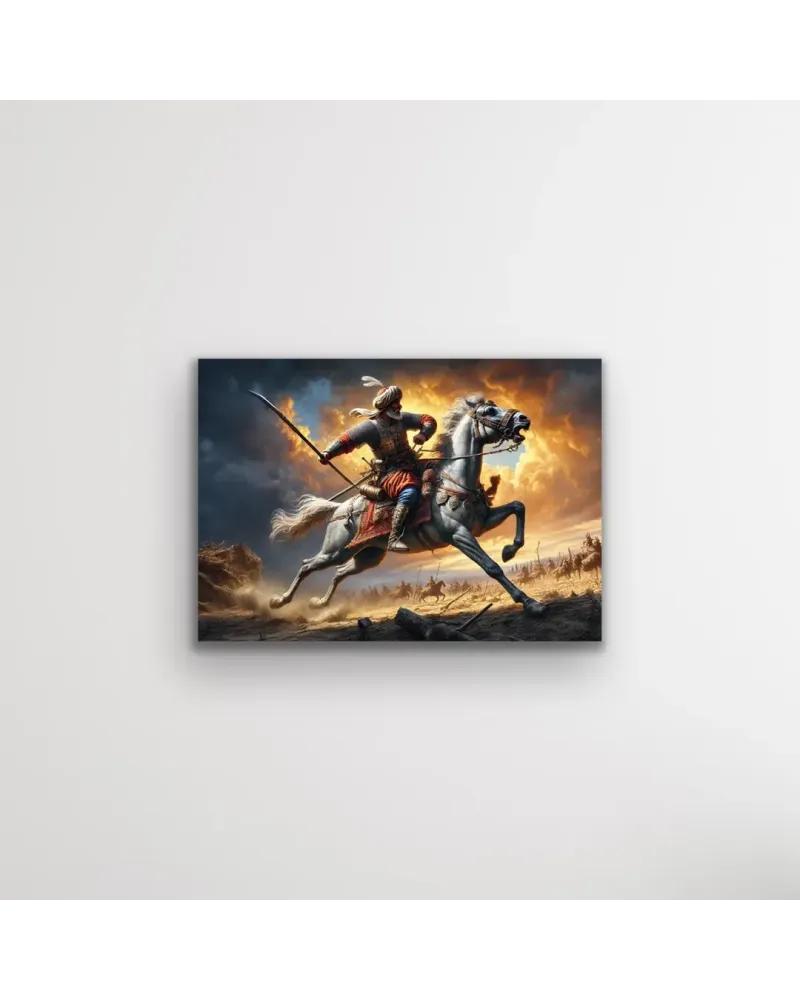 Atlı Osmanlı Askeri Kanvas Tablo 70x100cm