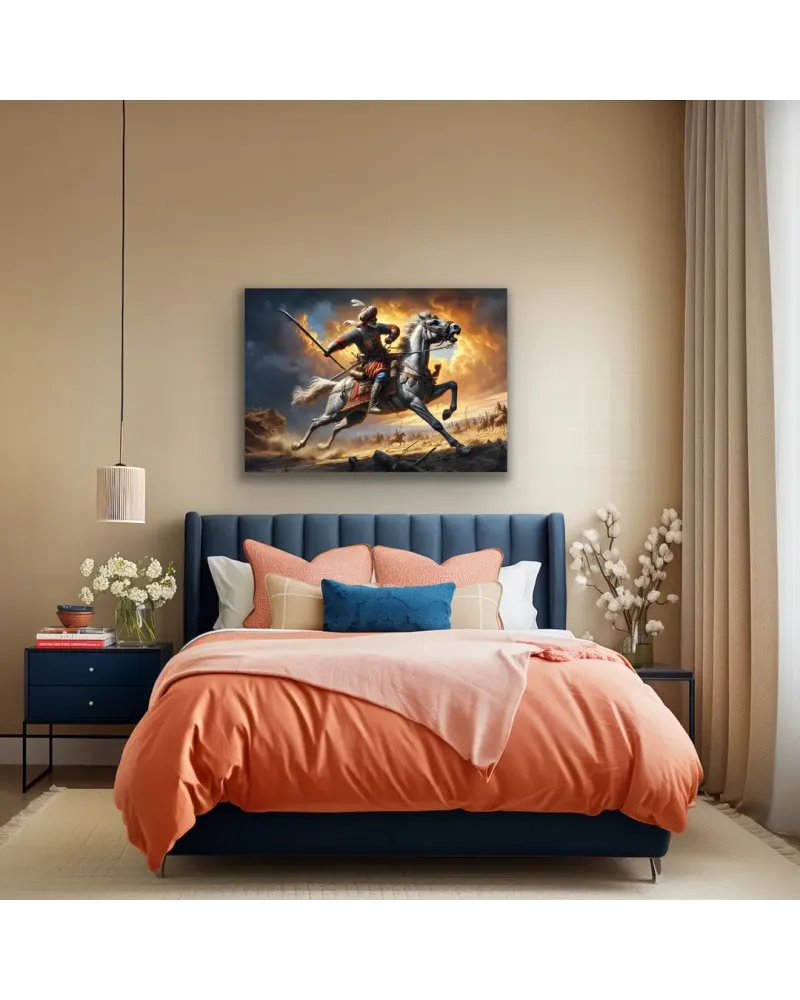 Atlı Osmanlı Askeri Kanvas Tablo 70x100cm