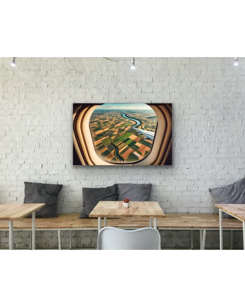 Uçak Penceresi Manzara Kanvas Tablo 100x160cm