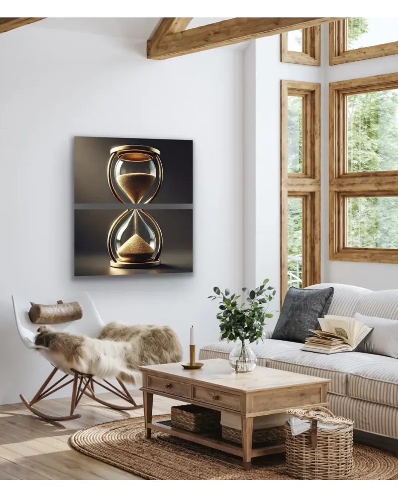 2li Kum Saati Temalı Kanvas Tablo Seti 60x120cm