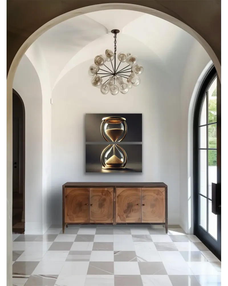 2li Kum Saati Temalı Kanvas Tablo Seti 60x120cm