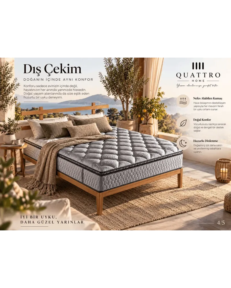 Herkül Yaylı Ortopedik Pedli Çift Kişilik Yatak-vücudun farklı noktalarına eşit destek sunar ve ağırlığı dengeli dağıtır.