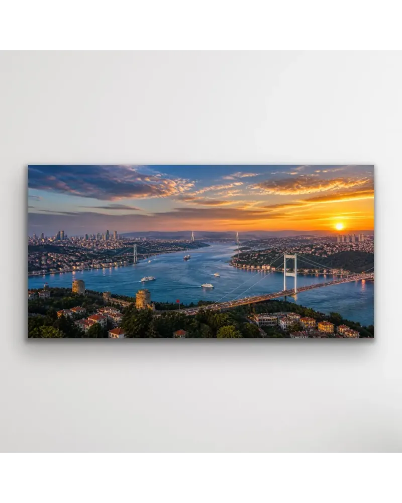 3 Boğaz Manzaralı İstanbul Kanvas Tablo