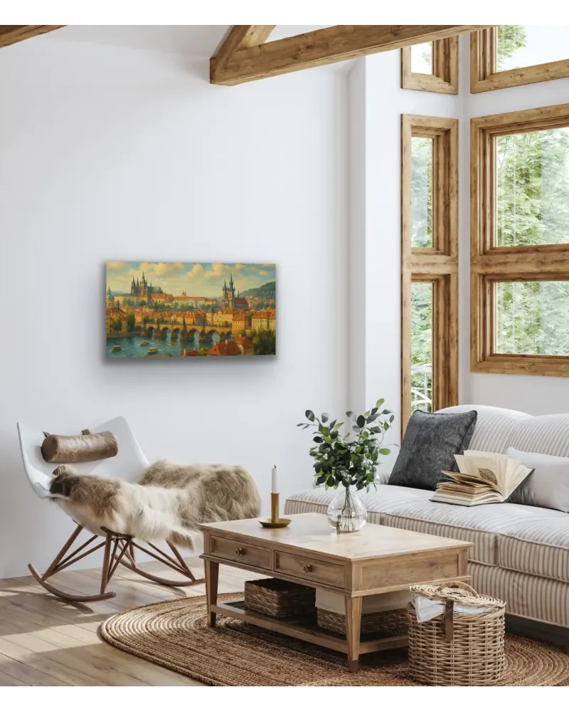 Prag Şehir Manzarası Kanvas Tablo 60x120cm