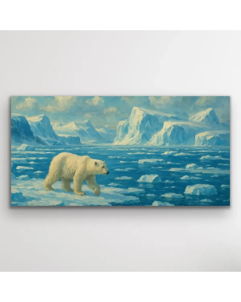 Yalnız Kutup Ayısı Kanvas Tablo 60x120cm