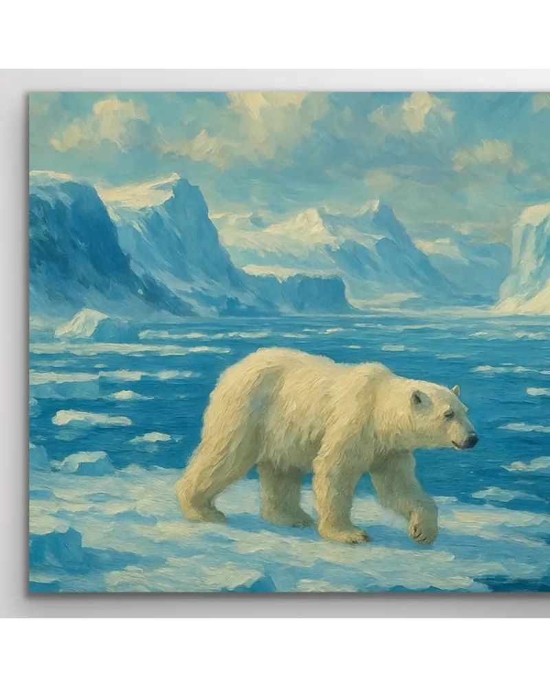 Yalnız Kutup Ayısı Kanvas Tablo 60x120cm