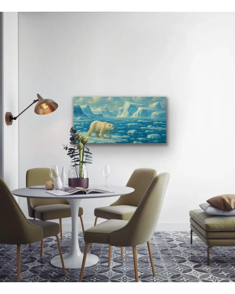 Yalnız Kutup Ayısı Kanvas Tablo 60x120cm