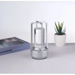 Şarjlı Masa Lambası Gümüş Renk