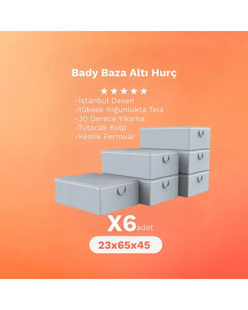 6 Adet Baza Altı Yorgan Hurcu Seti
