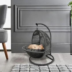 Çift Kancalı Kedi ve Köpek Salıncağı - Antrasit Gri