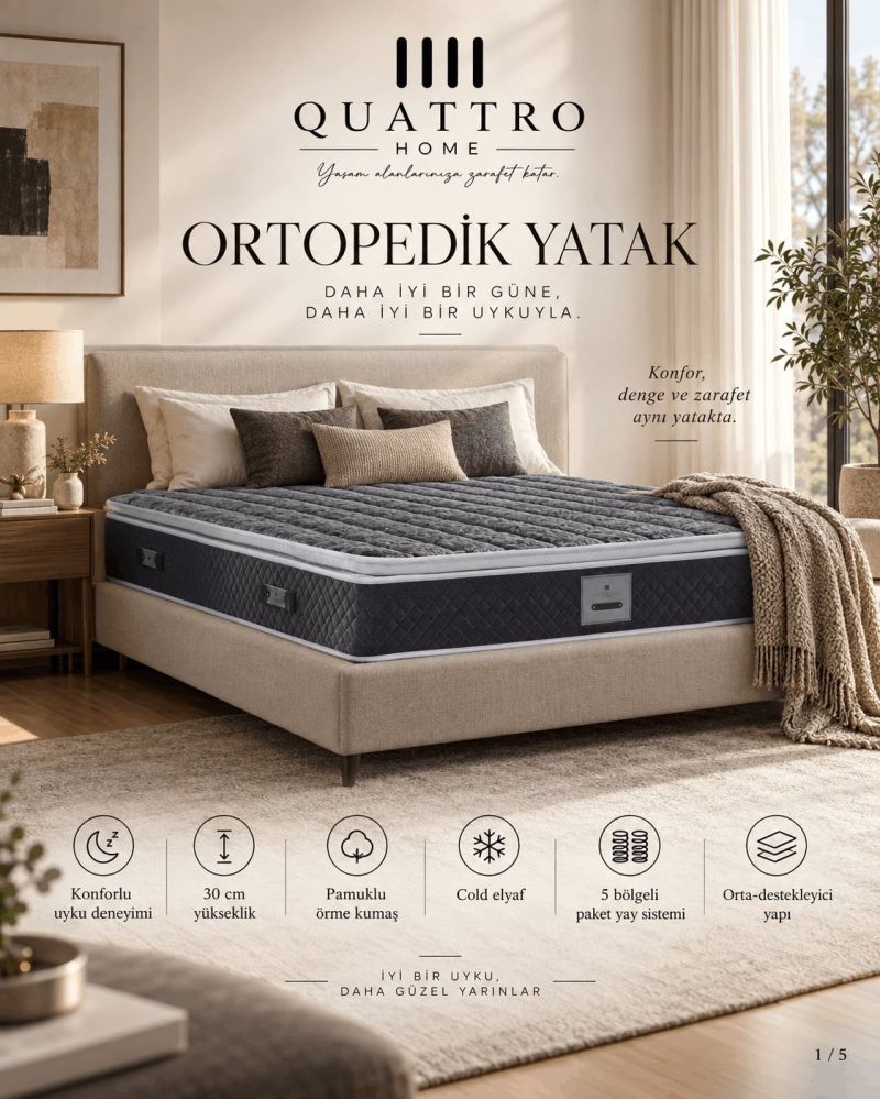 Ortopedik Pedli Paket Yaylı Yatak