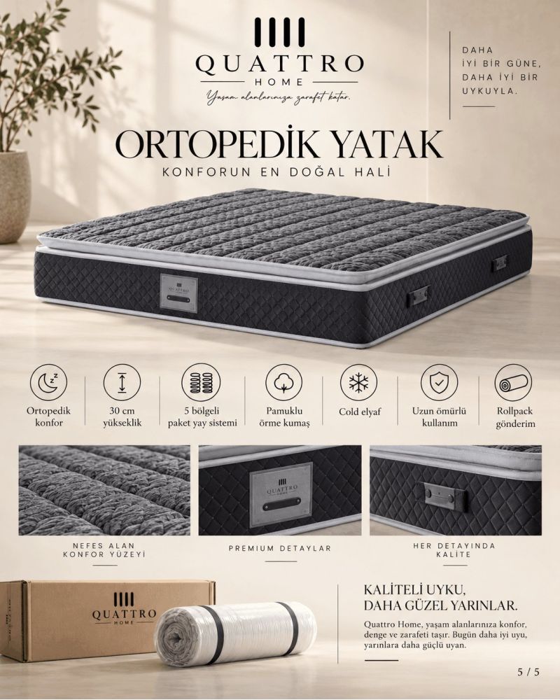 Ortopedik Pedli Paket Yaylı Yatak