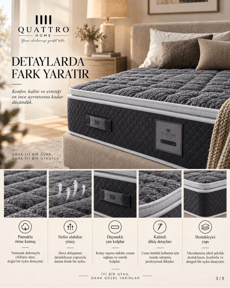 Ortopedik Pedli Paket Yaylı Yatak