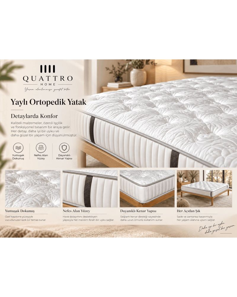 Yaylı Ortopedik Yatak 25 cm Yükseklik