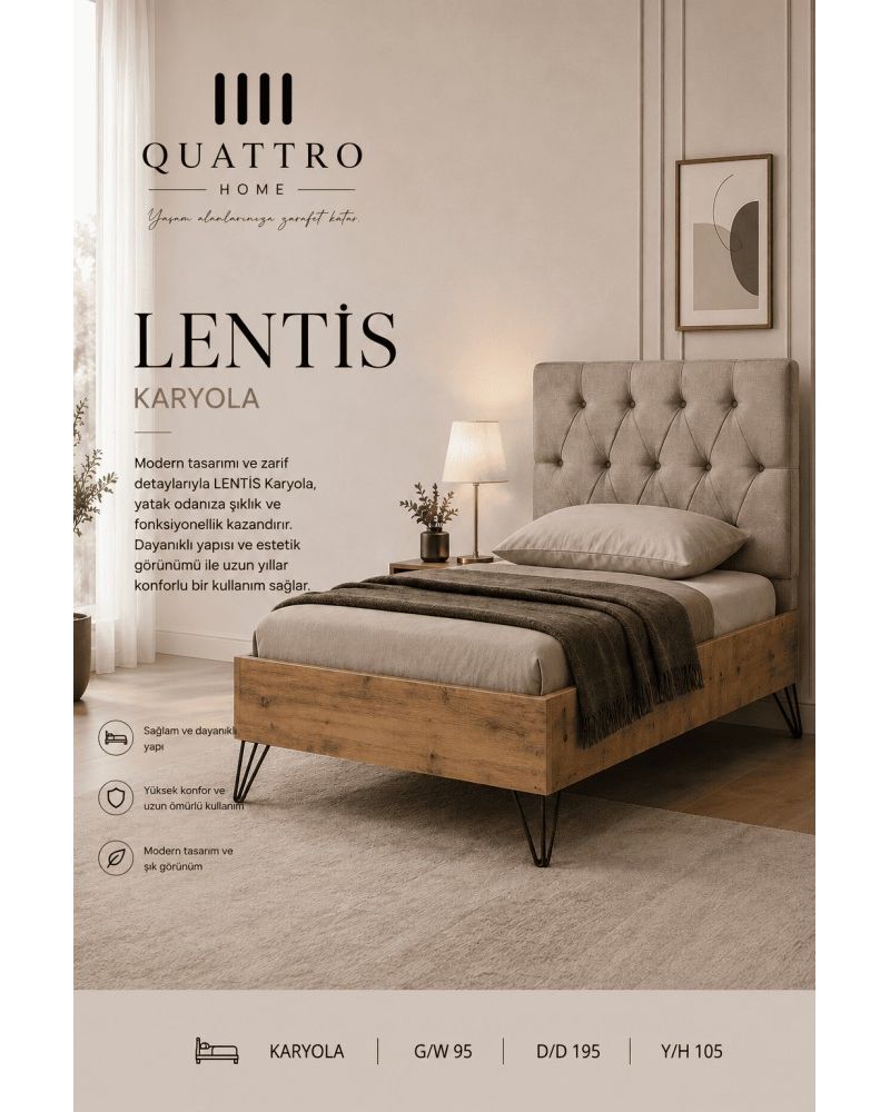 Quattro Home Lentis Tek Kişilik Genç Karyolası