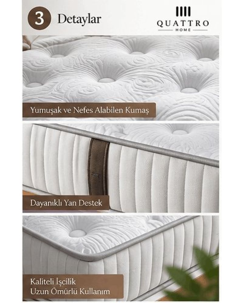 Paket Yaylı Ortopedik Yumuşak Yatak 25 cm Yükseklik