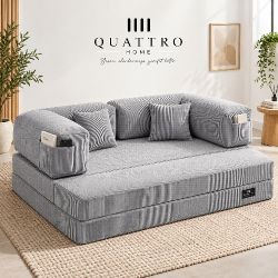 Modüler Süngerli Koltuk Gri Yan Cepli Modern Oturma Ünitesi