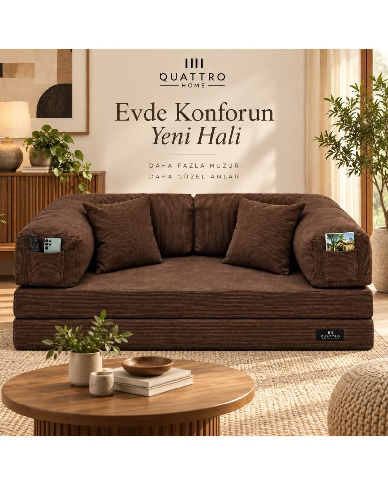 Kahverengi Modüler Oyun ve Dinlenme Koltuğu