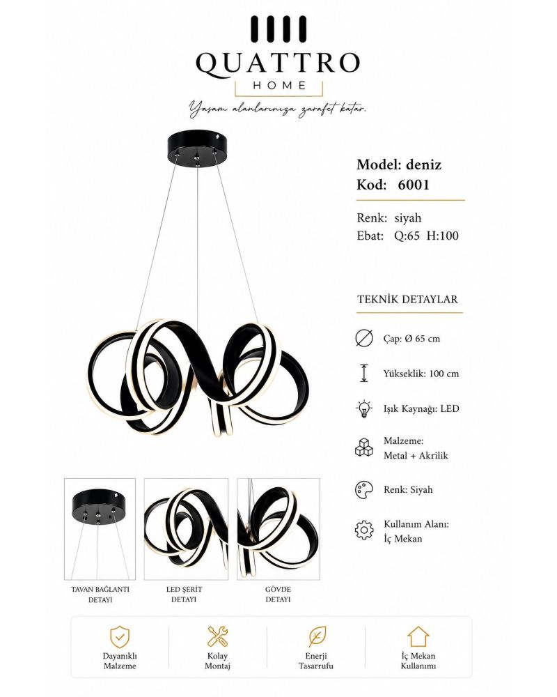 Deniz Modern LED Sarkıt Avize