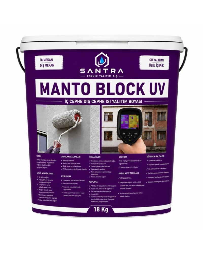 Manto Block-UV İç ve Dış Cephe Isı Yalıtım Boyası