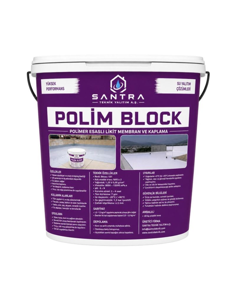 Polim Block Tek Bileşenli UV Dayanımlı Likit Su Yalıtım Kaplaması