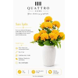 Quattrohome Lüks 10 Kasımpatı Demeti Sarı Işıltı