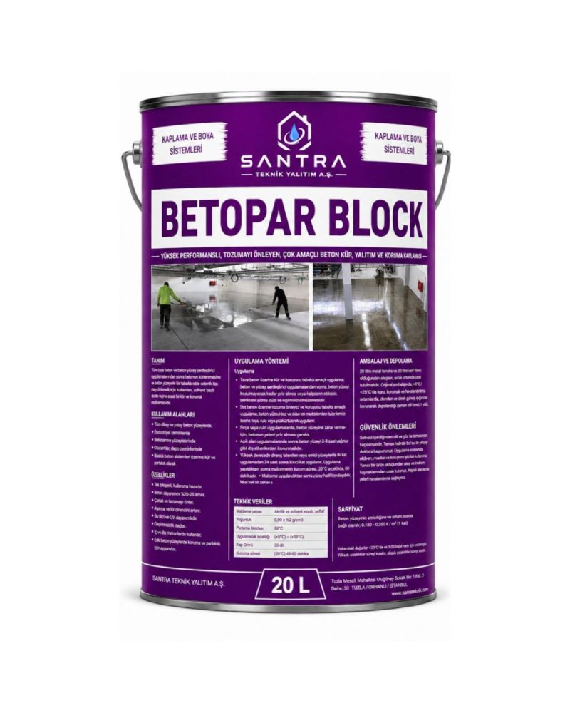 Betopar Block Beton Kür Tozuma Önleyici ve Koruyucu Kaplama