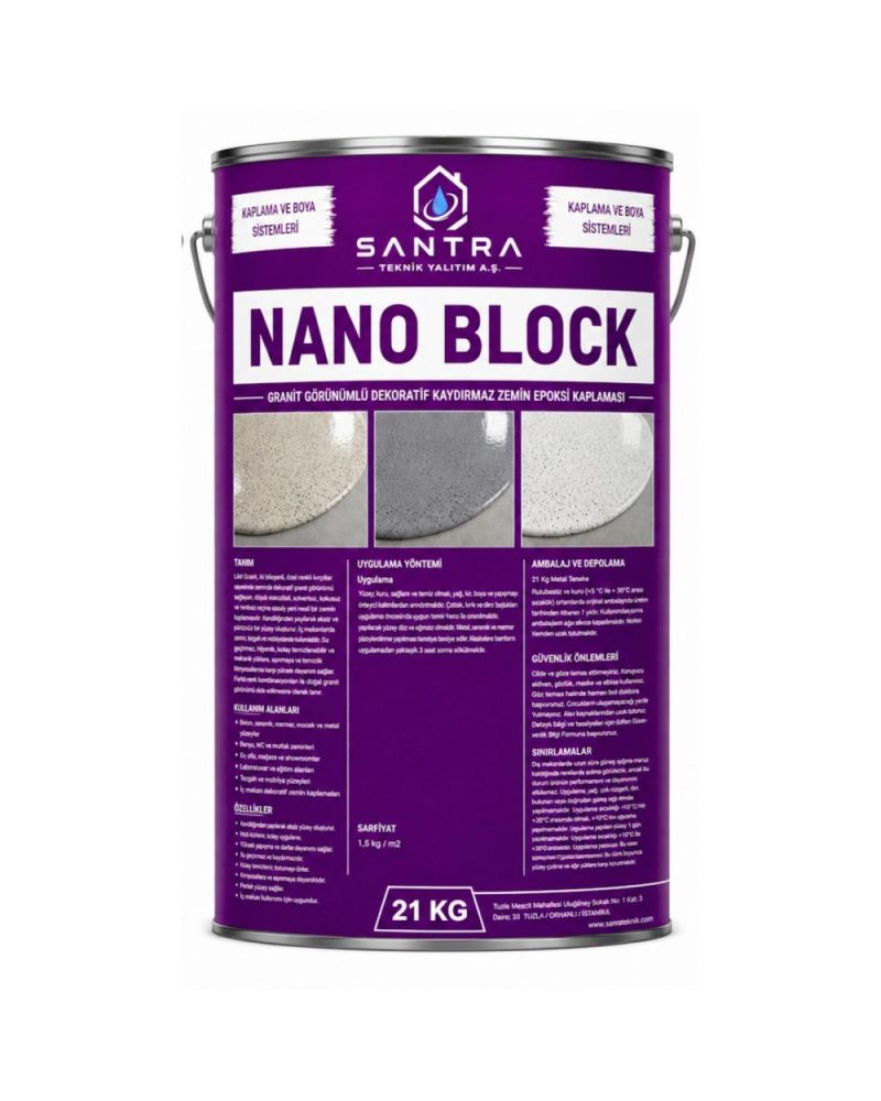NANO BLOCK Granit Görünümlü Dekoratif Kaydırmaz Zemin Kaplaması
