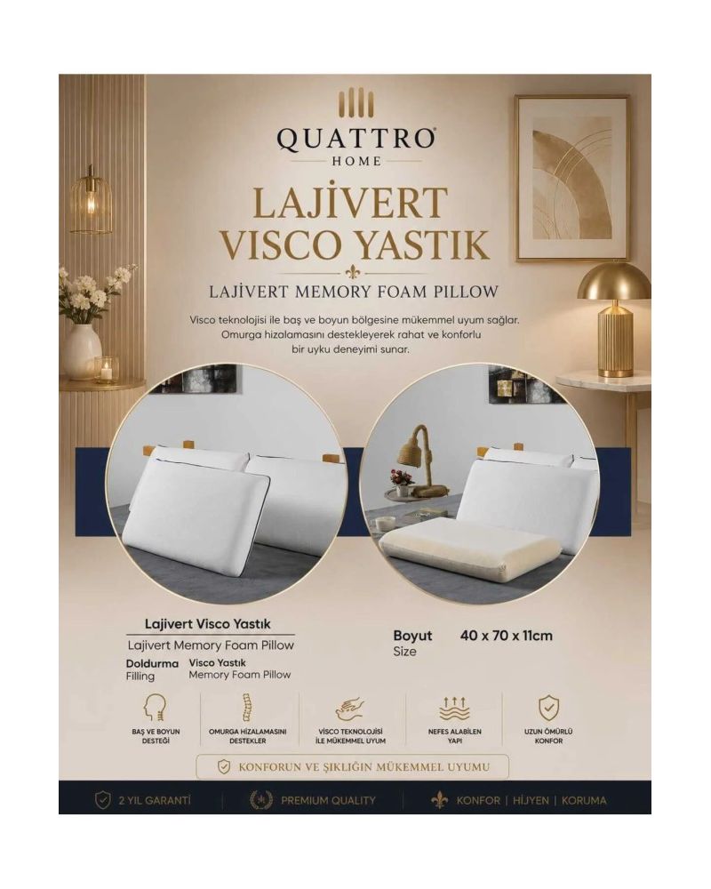 Visco Yastık 40 × 70 × 11 cm