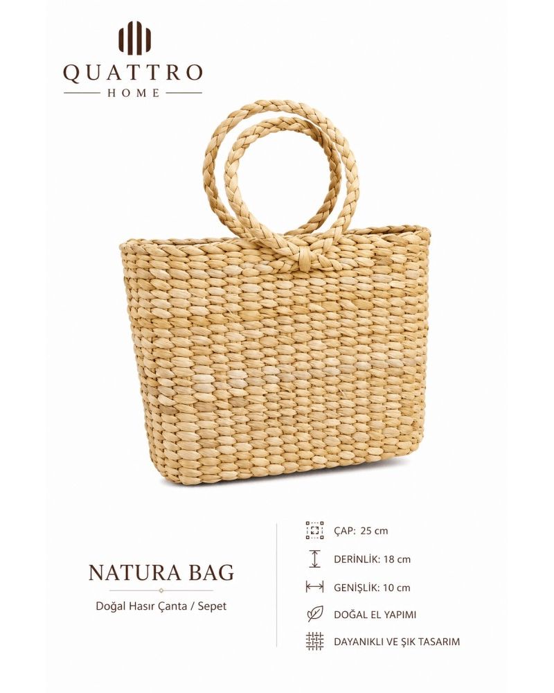 Natura Bag Doğal Hasır El Yapımı Kadın El Çantası