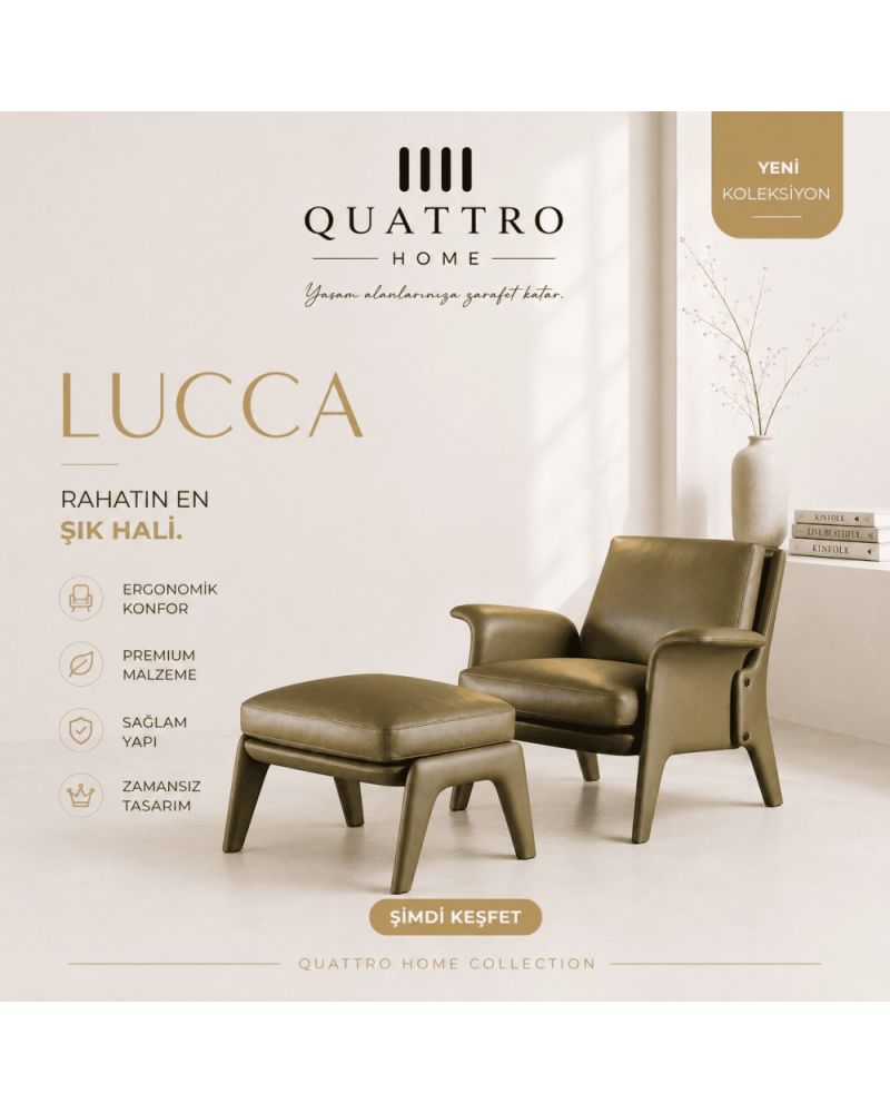 Quattro Home Lucca Puflu Modern Lounge Koltuk Dinlenme Koltuğu
