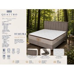 Bemura Premium Yatak Seti Ortopedik Pocket Yaylı Sandıklı Baza Başlık Takımı 30 cm