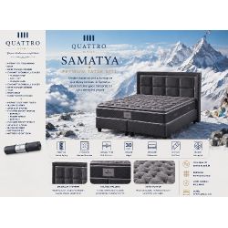 Samatya Premium Çift Kişilik Yatak Seti Ortopedik Pocket Yaylı Sandıklı Baza Başlık Takımı 30 cm
