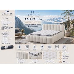 Anatolia Premium Çift Kişilik Yatak Seti Ortopedik Pocket Yaylı Sandıklı Baza Başlık Takımı