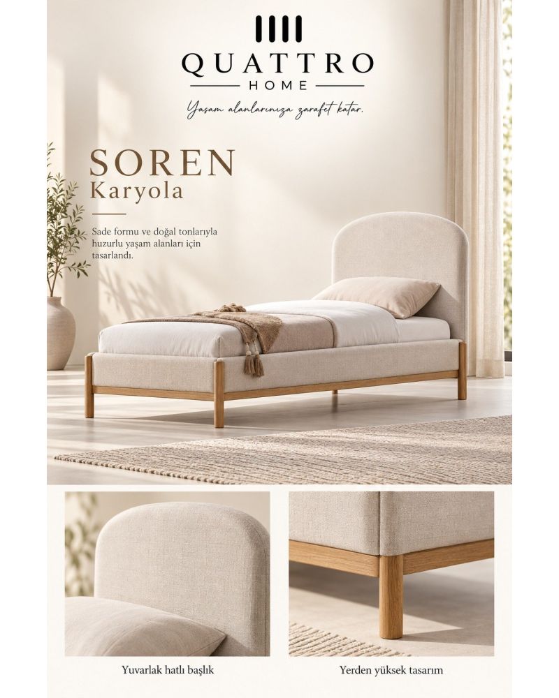 Soren Genç Odası Takımı-Yükseklik Dolap-160-52-200 Karyola-95-195-105 Şifonyer82-42-141 Çalışma masası-110-60-149 Komodin-52-42-53