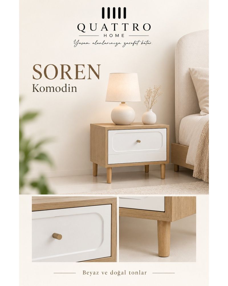 Soren Genç Odası Takımı-Yükseklik Dolap-160-52-200 Karyola-95-195-105 Şifonyer82-42-141 Çalışma masası-110-60-149 Komodin-52-42-53
