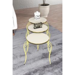 Zigon Sehpa Takımı Ekru Krem