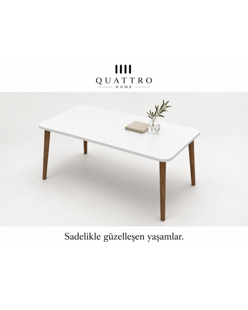 Torna Ayaklı Beyaz Orta Sehpa