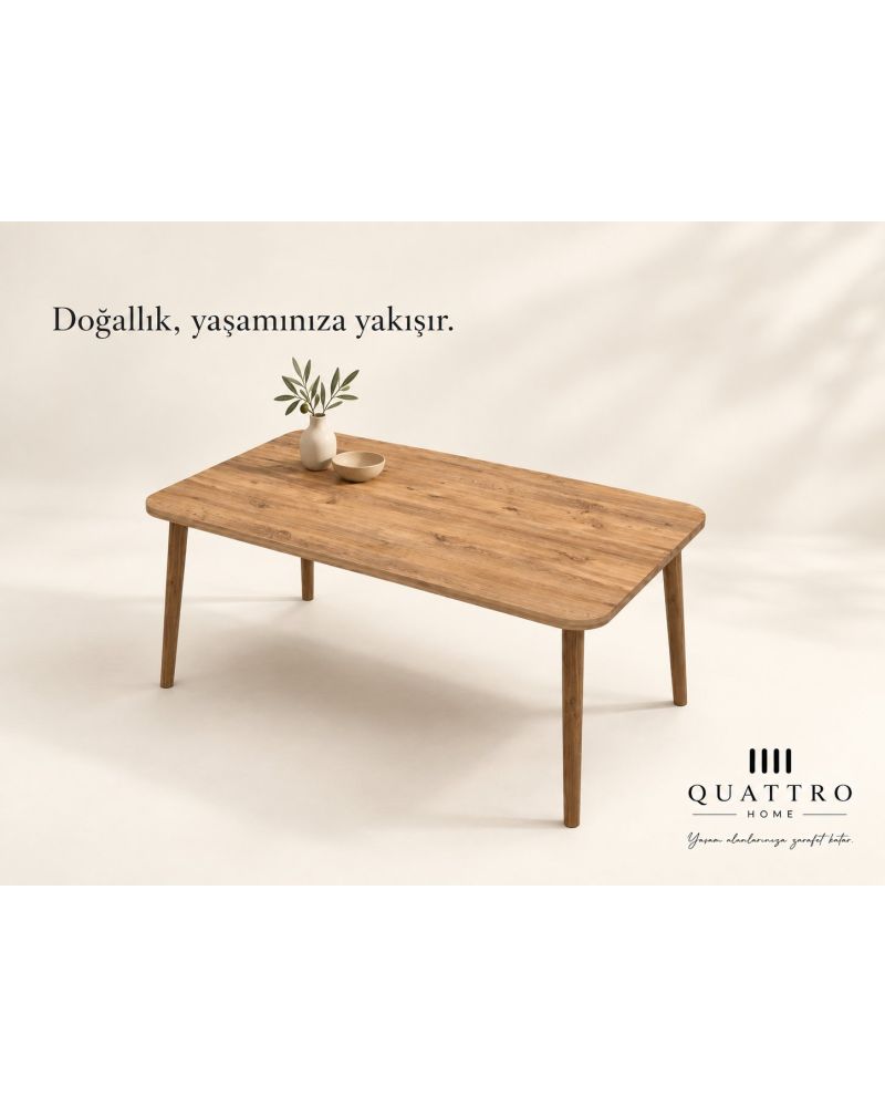 Torna Ayaklı Ceviz Desenli Orta Sehpa