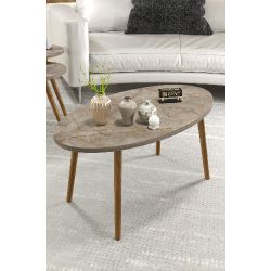 Elips Orta Sehpa Ahşap Torna Ayaklı
