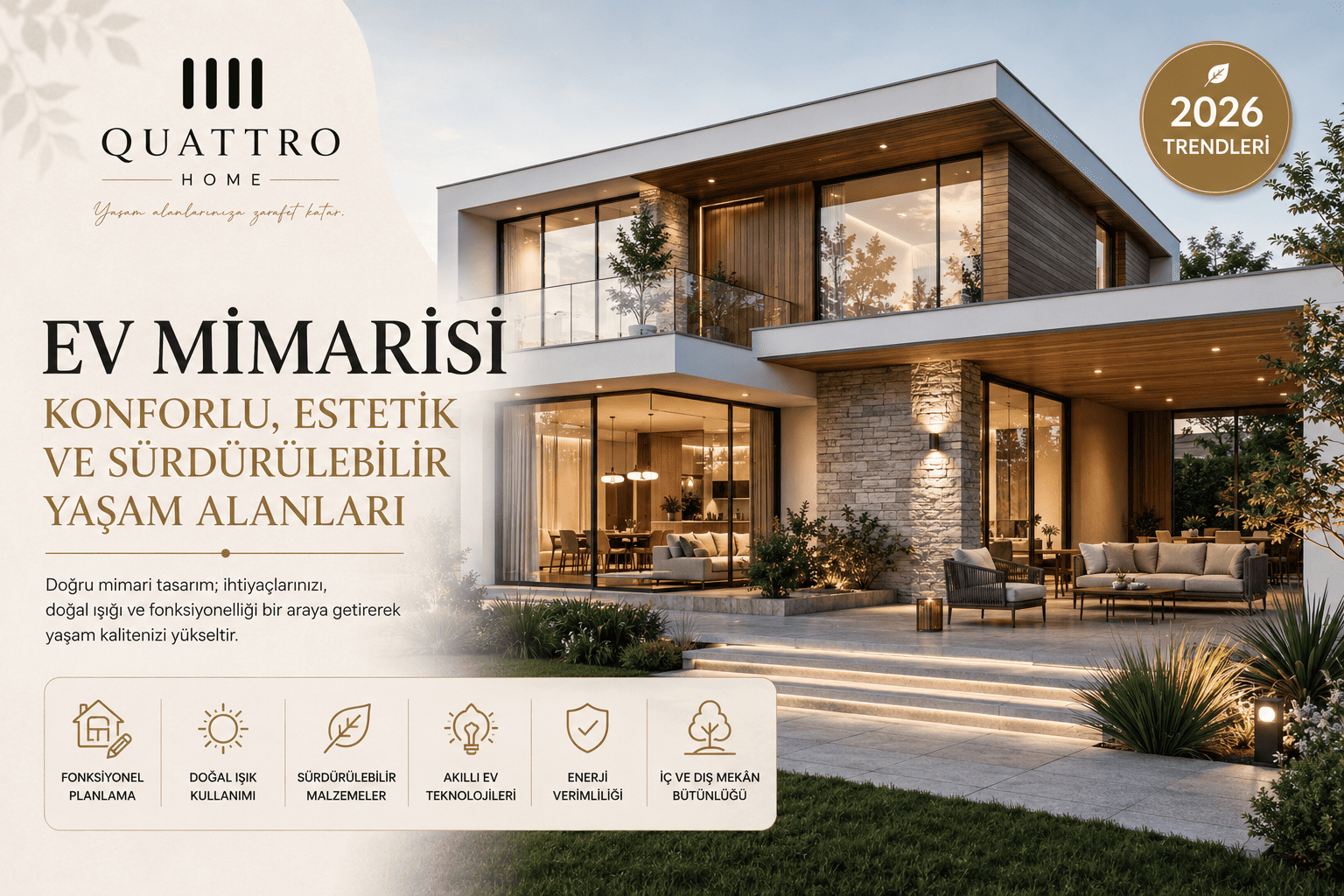 Ev Mimarisi Rehberi 2026 | Modern Ev Tasarımı ve Mimari Çözümler Ev Mimarisi Rehberi 2026 | Modern Ev Tasarımı ve Mimari Çözümler