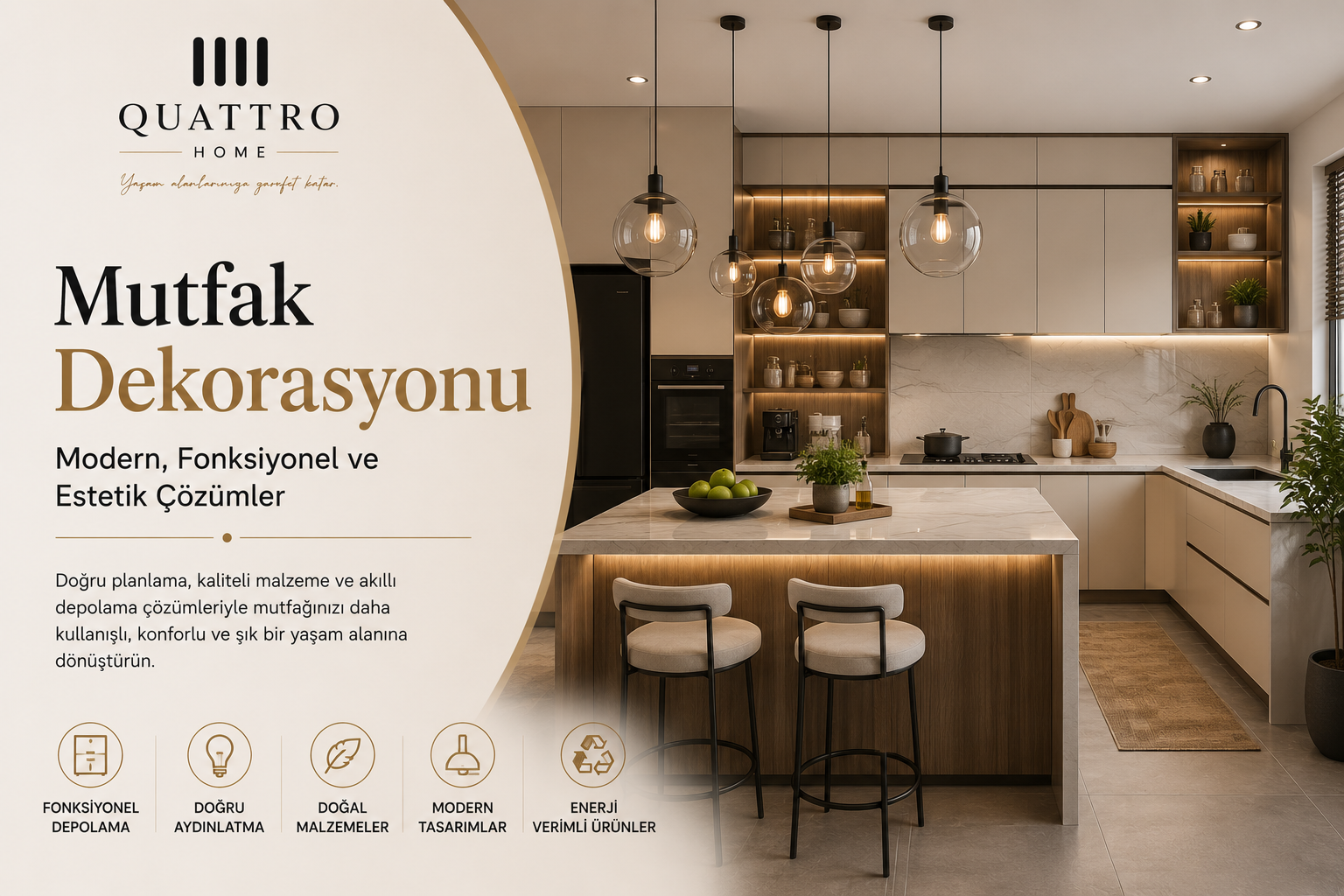 Mutfak Dekorasyonu 2026 | Modern Mutfak Tasarımı ve Dekorasyon Fikirleri